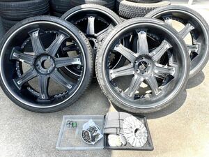 [USED] タイヤ アルミ ホイール 4本 セット 中古 255/30R24 LEXANI レクサーニ 24インチ 5穴 9.5J PCD114.3 山あり DURUN デュラン 