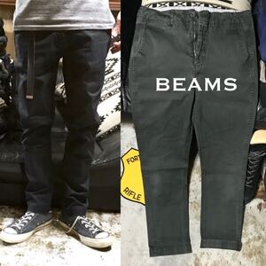 ［希少／完売モデル］送料230円《★ BEAMS ★》L ストレッチスキニーテーパードチノパンツ ビームス ストレッチパンツ スキニーチノ ピケ 