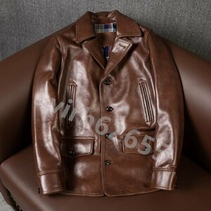 レザージャケット 馬革 カーコート 革ジャン ホースハイド 本革 ライダースジャケット メンズファッション コート ロング S～5XL