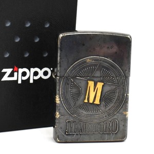 セール Zippo ジッポ ライター Marlboro マルボロ スター コンパス ゴールドエンブレム USA 2000年製