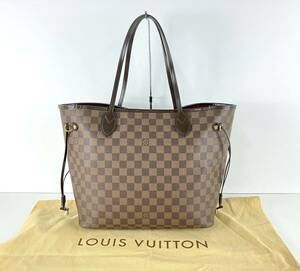 【SR321】 LOUIS VUITTON ルイヴィトン ダミエ ネヴァーフルMM トートバック ハンドバック SD114 手持ち 肩掛けカバン ブラウン系 袋付き