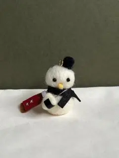 SnowMan 雪だるま　黒　羊毛フェルト　目黒蓮　おにぎりバック　午後の紅茶