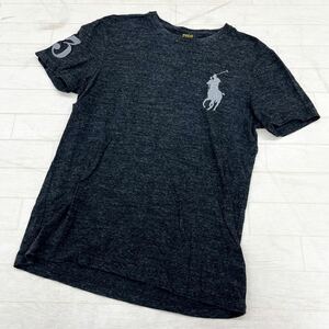 1449◎ POLO RALPH LAUREN ポロ ラルフローレン トップス Tシャツ カットソー 半袖 ビック ポニー 刺繍 ブラック メンズS