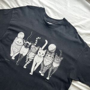 【USA製 80s ビンテージ】猫 ネコ あいみょん 両面 Tシャツ / アート 映画 音楽 企業 バンド ムービー ジャケット デニム 50s 60s 70s 90s