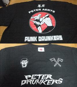 未使用 パンクドランカーズ punkdrunkers ピーターアーツ コラボ Tシャツ黒 格闘技 k1 K-1 レジェンド M キックボクシング キック プロレス