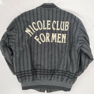 レアモデル 80s～90s ニコルクラブ フォーメン NICOLE CLUB for men ヴィンテージ メンズ ウール スタジャン ジャケット