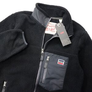 ★リーバイス LEVIS 秋冬 新品 メンズ 保温 防寒 厚手 モコモコ フリース ボア ジャケット ブルゾン 黒 [16949-0001-JM] 二 壱★QWER★