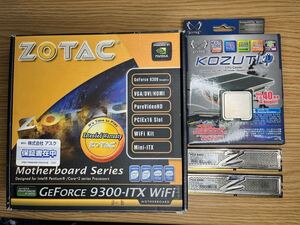 LGA775 Mini-ITXセット -Zotac GF9300-G-E, Core2Quad Q9550S, DDR2-800 8GB, Scythe Kozuti -