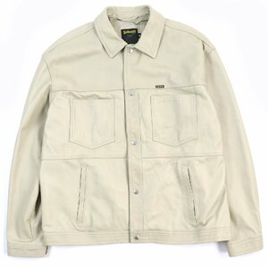 極美品△Supreme Schott シュプリーム ショット 22SS Leather Work Jacket レザー ワーク ジャケット 羊革 アイボリー系 XL USA製 メンズ