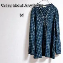 Crazy about Anything 【M】 ブラウス ノーカラー チェック