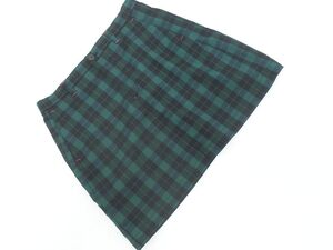 ネコポスOK Columbia コロンビア Argonne Skirt アルゴンヌ チェック Aライン 台形 スカート sizeM/黒ｘ緑 ■■ ☆ eea9 レディース