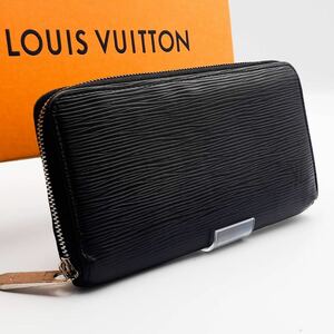 LOUIS VUITTON 新型最高級美品エピ ノワール ジッピーウォレット ラウンドファスナー ラウンドジップルイヴィトン 長財布 ブラック 黒 