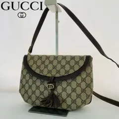 Vintage GUCCI  グッチ GGプラス タッセル ショルダーバッグ