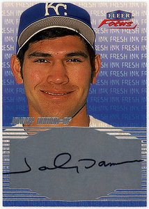 ROYALS-REDSOX-YANKEES△JOHNNY DAMON/2000 FLEER FOCUS FRESH INK直書サイン!