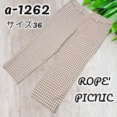 美品　千鳥格子柄クロップドパンツ　ROPE