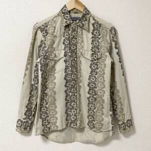 90s 00s HYSTERIC GLAMOUR ハイビスカス 総柄 長袖 シャツ ベージュ ヒステリックグラマー 花柄 アロハシャツ Y2K VINTAGE archive 4080566