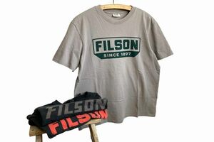 グッドプリントUSA製アメリカ製FILSONフィルソンロゴプリントTシャツMグレージュアメカジワークアウトドアオールコットンh23665