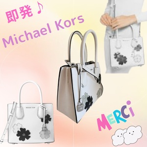 美品：MICHAEL KORS マイケル コース 本革/レザー ３wayバッグ　白＆お花