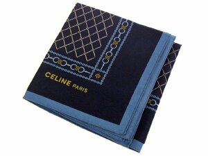 ☆SALE☆　CELINE　セリーヌ　ポケットチーフ　ミニスカーフ　（ネイビー）　美品