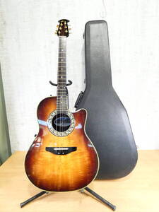 【S) USED!Ovation エレキアコースティックギター 386T Pinnacle Series★オベーション/エレアコ/ケース付き ※現状品＠200（12）】