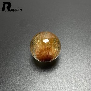 上級 EU製 定価26万円★ROBEAN・猫目銅髪ルチルクォーツ★パワーストーン 天然石 原石 ビーズ 1粒 金運 お守り ギフト 21.4mm M1213728