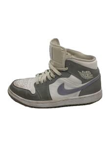 NIKE◆箱有/AIR JORDAN 1 MID_エア ジョーダン 1 ミッド/24.5cm/GRY/レザー