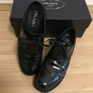 新品同様　極美品　PRADA レザー　スニーカー　ローファー　27.5㎝　ビジネスシューズ BLACK 黒