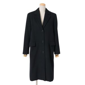 TI4442＝マックスマーラ/Max Mara*ウールアンゴラ*ロングコート*チェスターコート*サイズJI38*ブラック系