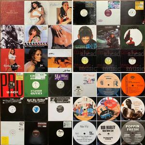 【送料無料 お得セット】HIP HOP、R&B レコード 80枚セット (BOB MARLEY、Asanti、Janet Jackson、NINE、2Pac、Eminem、Ne-Yo、Muro、GTS)