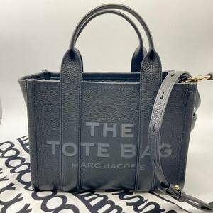 【4643】美品 MARC JACOBS マークジェイコブス ザ レザートートバッグ スモール THE TOTE BAG BLACK ブラック 黒 2way ショルダーバッグ