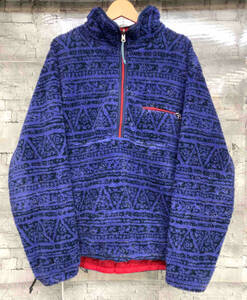 Patagonia パタゴニア フリース 90s USA製 Pile Glissade Pullover サイズXL パープル 総柄