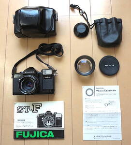 超レア 4点セット★フジカ FUJICA ST-F コンパクトカメラ フィルム FUJINON 40㎜ F2.8 ◆専用コンバージョンレンズ◆使用説明書◆ケース