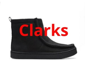 新品★Clarks クラークス ヌバックレザー モカシン ブーツ ブラック UK3.5 22.5cm クラークスジャパン正規品 定価25300円