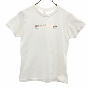 アルマーニエクスチェンジ 90s USA製 オールド プリント 半袖 Tシャツ M ホワイト ARMANI EXCHANGE レディース