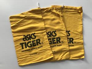 当時物　未使用　デッドストック　アシックス　Asics　TIGER　シューズ袋3枚セット　巾着　靴入れ　サイズ：約39㎝×約25cm　　HF4841