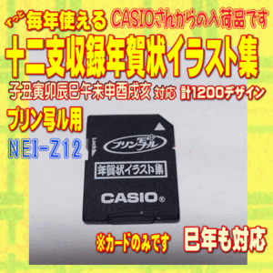 【新品】CASIO プリン写ル 十二支収録年賀状イラスト集 NEI-Z12 カードのみ