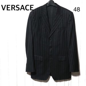 VERSACE ヴェルサーチ 3Bストライプ テーラードジャケット 48 スイス製