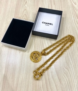 美品 CHANEL シャネル ラウンド ココマーク ヴィンテージ チェーンネックレス ネックレス 94A 箱付き 保管品