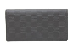 1B491 LV ルイ・ヴィトン LOUIS VUITTON ダミエ アンフィニ ポルトフォイユ ブラザ 長財布 N63010 イニシャル入り 未使用品 【ニューポ