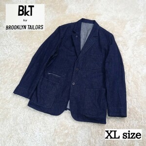 【極美品】BROOKLYN TAILORS BKT ブルックリン テーラーズ デニムテーラードジャケット デニムジャケット インディゴ ネイビー 紺 XLサイズ