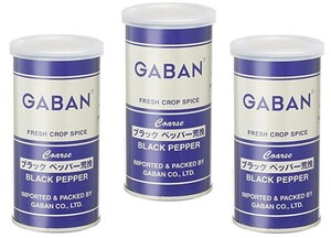 ブラックペッパー 荒挽き 100g×3個 缶 GABAN スパイス 香辛料 パウダー 業務用 黒胡椒 粗挽き ギャバン 粉 粉末 ハーブ 調味料