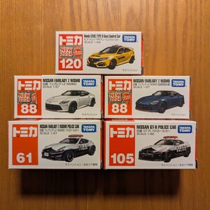 トミカ TAKARA TOMY　5台セット　88 61 105 120 　 ミニカー GT-R タカラトミー 日産 ホンダ コレクション 初回特別仕様　シビック　type R