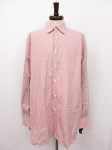 美品【ブリオーニ Brioni】 薄手 コットン素材 ストライプ柄 レギュラーカラーシャツ (メンズ) size16(1/2)/42 薄めのレッド系 □33MK4029