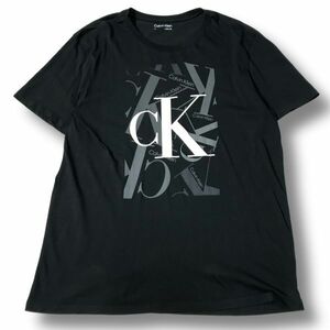 《良品◎》Calvin Klein カルバンクライン★ビッグロゴデザイン*Tシャツ*カットソー*ブラック*サイズL(MS3008)◆S60