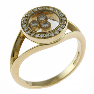リング 指輪 13.5号 18金 K18イエローゴールド ダイヤモンド レディース 中古 美品