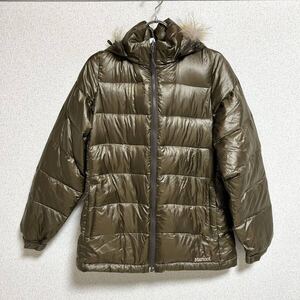 Marmot マーモット 長袖 ダウンジャケット ジップアップ 中綿ジャケット フード ファー ブラウン系 レディース サイズ XL ＊58