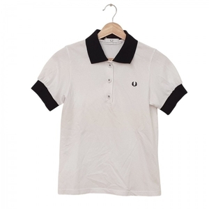 フレッドペリー FRED PERRY 半袖ポロシャツ サイズM 白×黒 レディース トップス