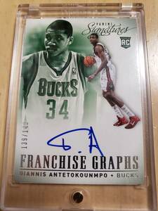 激レア Rookie 149枚限定 サイン 2013 -14 Panini Franchise Graph GIANNIS ANTETOKOUNMPO Auto RC / ヤニス アデトコウンポ Autograph NBA