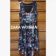 ZARA WOMAN 花柄　ノースリーブワンピース