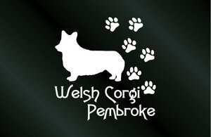 肉球いっぱい 犬のステッカー ウェルシュコーギーペンブローク (Sサイズ) DOG 犬 シール コーギー ペンブローク